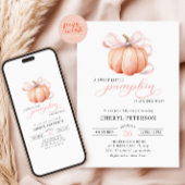 Invitation Petit Citrouille sur le Baby shower Way Pink Bow