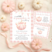 Invitation Petit Citrouille sur le Baby shower Way Pink Bow