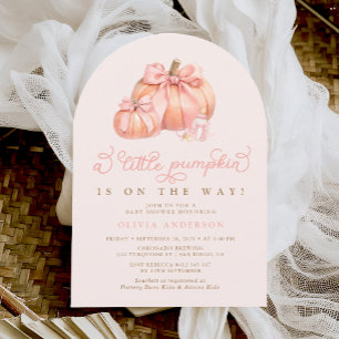 Invitation Petit Citrouille sur le Baby shower Way Pink Bow