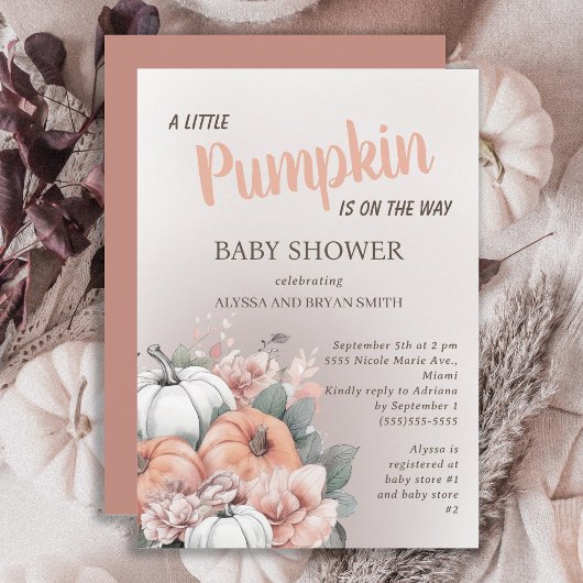 Invitation Petit Citrouille sur le chemin Automne Baby shower