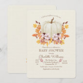 Invitation Petit Citrouille Sur Le Chemin Baby shower (Devant / Derrière)