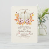Invitation Petit Citrouille Sur Le Chemin Baby shower (Debout devant)