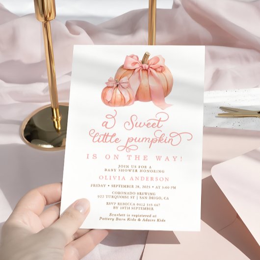 Invitation Petit Citrouille sur le chemin Baby shower