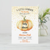 Invitation Petit Citrouille sur le chemin Baby shower aquarel (Debout devant)