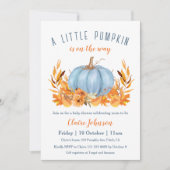 Invitation Petit Citrouille Sur Le Chemin Baby shower Blue Bo (Devant)