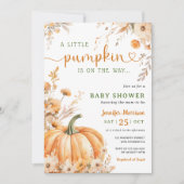 Invitation Petit Citrouille sur le chemin Baby shower d'autom (Devant)