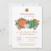 Invitation Petit Citrouille sur le chemin Baby shower fille (Devant)