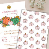 Invitation Petit Citrouille sur le chemin Baby shower fille