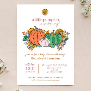 Invitation Petit Citrouille sur le chemin Baby shower fille