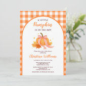Invitation Petit Citrouille Sur Le Chemin Baby shower Fille (Debout devant)