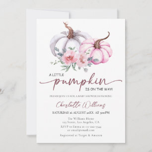 Invitation Petit Citrouille Sur Le Chemin Baby shower Fille R