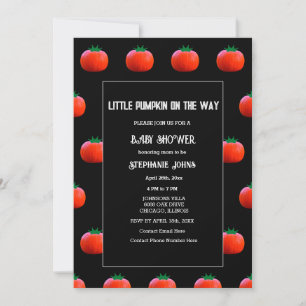Invitation Petit Citrouille Sur Le Chemin Baby shower Filles