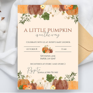 Invitation Petit Citrouille sur le chemin Baby shower Invitat