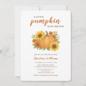 Invitation Petit Citrouille sur le chemin Baby shower rose (Devant)