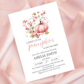 Invitation Petit Citrouille sur le chemin Baby shower rose pâ