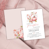 Invitation Petit Citrouille sur le chemin Baby shower rose pâ