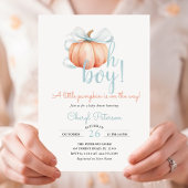 Invitation Petit Citrouille sur le chemin Blue Bow Boy Baby s