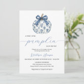 Invitation Petit Citrouille sur le chemin Boy Baby shower Blu (Debout devant)