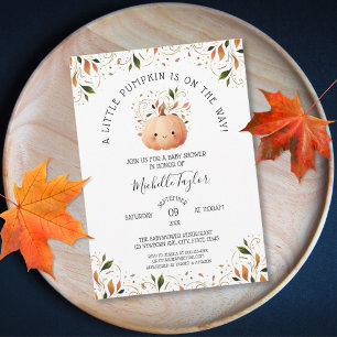 Invitation Petit Citrouille sur le chemin Chute Baby shower f