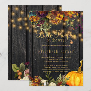Invitation Petit citrouille sur le chemin de la baby shower d