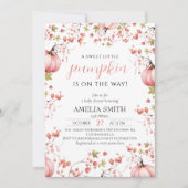 Invitation Petit Citrouille sur le chemin Elégant Baby shower (Devant)