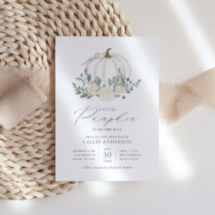 Invitation Petit Citrouille sur le chemin Floral Girl Baby sh