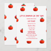Invitation Petit Citrouille Sur Le Chemin Mignonne Baby showe (Devant / Derrière)