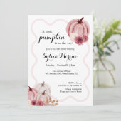 Invitation Petit Citrouille Sur Le Chemin Pastel Baby shower (Debout devant)