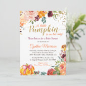 Invitation Petit Citrouille sur son chemin Chute Baby shower (Debout devant)