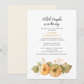 Invitation Petit Citrouille sur Way Baby shower automne (Devant / Derrière)
