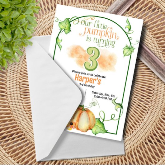 Invitation Petit Citrouille Tombe N'Importe Quel Âge Annivers