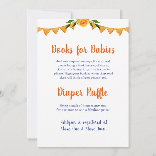 Invitation Petit Citrouille Triplet Bébé Parsemer tout en un (Dos)