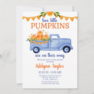 Invitation Petit Citrouille Twin Garçon Bébé Parsemer tout en