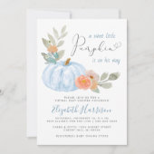 Invitation Petit Citrouille Watercolor Boy Baby shower virtue (Devant)