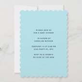 Invitation Petit Coeur Baby shower bleu doux (Dos)