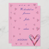 Invitation petit coeur coloré mignon (Devant / Derrière)