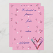 Invitation petit coeur coloré mignon (Devant / Derrière)