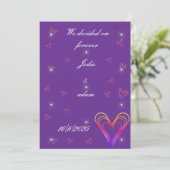 Invitation petit coeur coloré mignon (Debout devant)