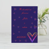 Invitation petit coeur coloré mignon (Debout devant)