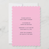 Invitation Petit Coeur de Baby shower rose doux (Dos)