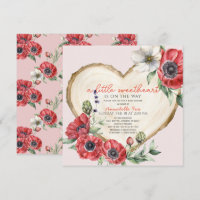 Petit Coeur doux Baby shower en tranche de bois