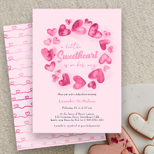 Invitation Petit coeur rose petit Baby shower Valentine