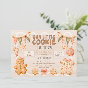 Invitation Petit Cookie en route Fête Fille Baby Shower