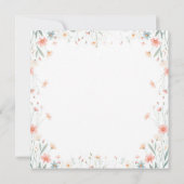 Invitation Petit Corail Fleur sauvage Turquoise Mignonne Baby (Dos)