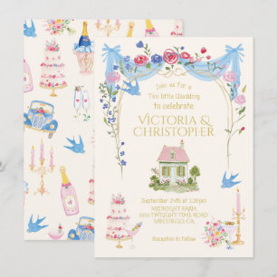 Invitation Petit cottage de mariage fantaisiste Tini
