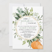 Invitation Petit couple de citrouilles automne verdure baby s (Devant)