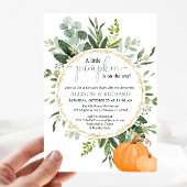 Invitation Petit couple de citrouilles automne verdure baby s