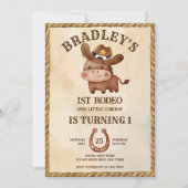 Invitation Petit cow-boy mignon bébé cheval dans un anniversa (Devant)