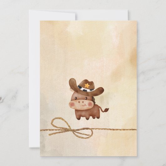 Invitation Petit cow-boy mignon bébé cheval dans un baby show (Dos)