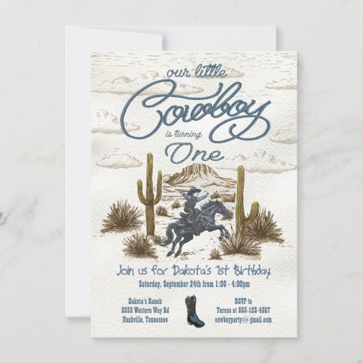 Invitation Petit Cowboy (Devant)